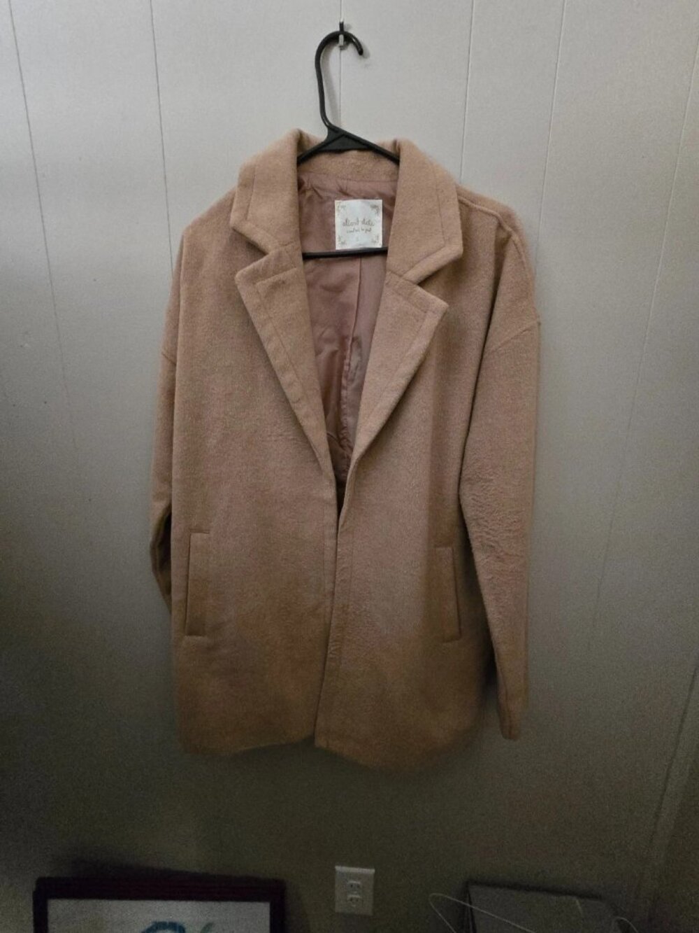 NWT Altar'd State Tan Peacoat Ladies Oversized Small Preppy Warm Coat